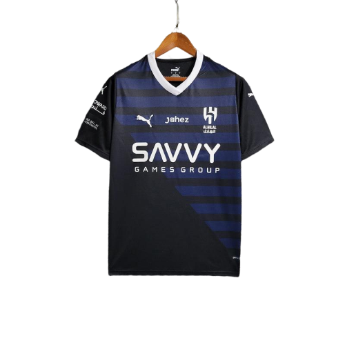 Camisa Al Hilal II Away Puma 2023/24 Azul Escuro Masculino Preto e Azul