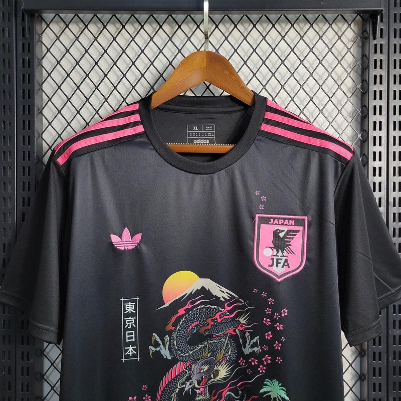 Camisa Japão Edição Dragão Sakura Adidas Torcedor 2023/24 Masculino Preto e Rosa