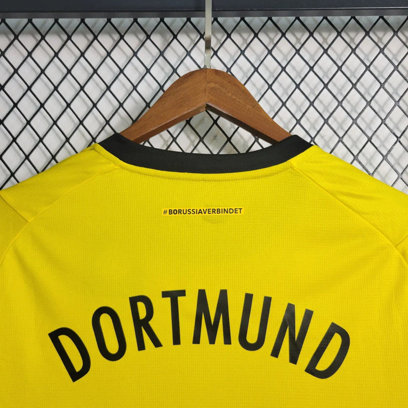 Camisa Borussia Dortmund I Puma 23/24 Manga longa Torcedor Masculino Amarelo