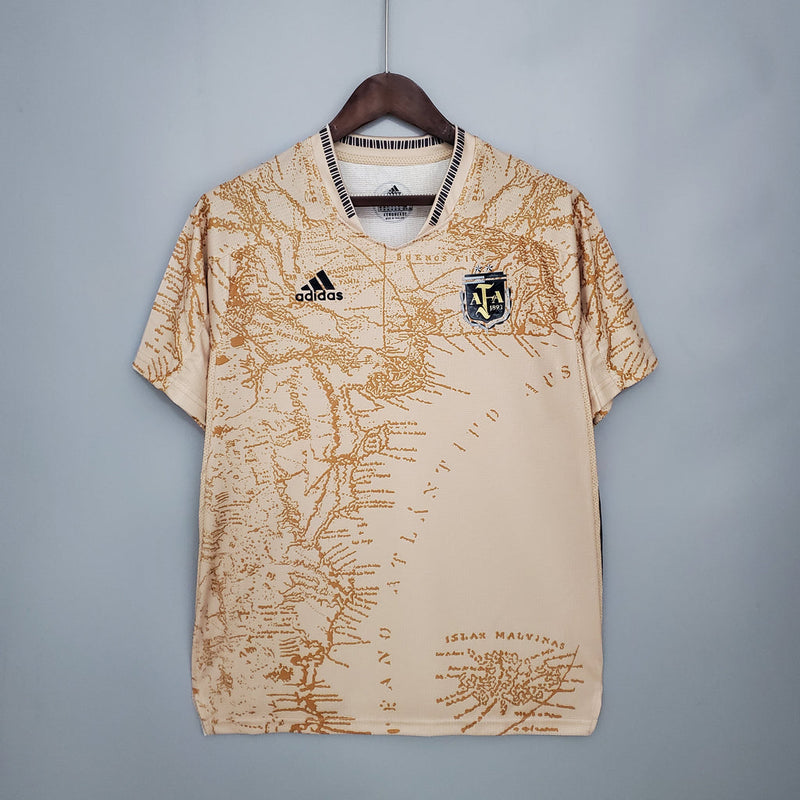 Camisa Argentina Edição Especial 200 Anos Independência Messi - Masculino - Dourada