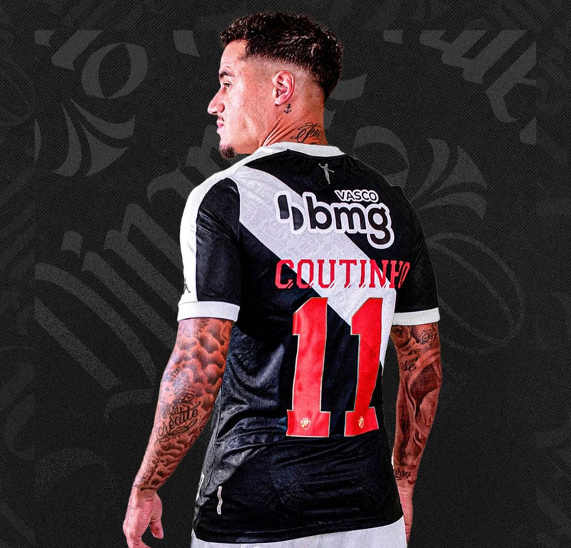 Camisa Vasco da Gama I Home 2024/25 Kappa Torcedor Masculino Preto e Branco