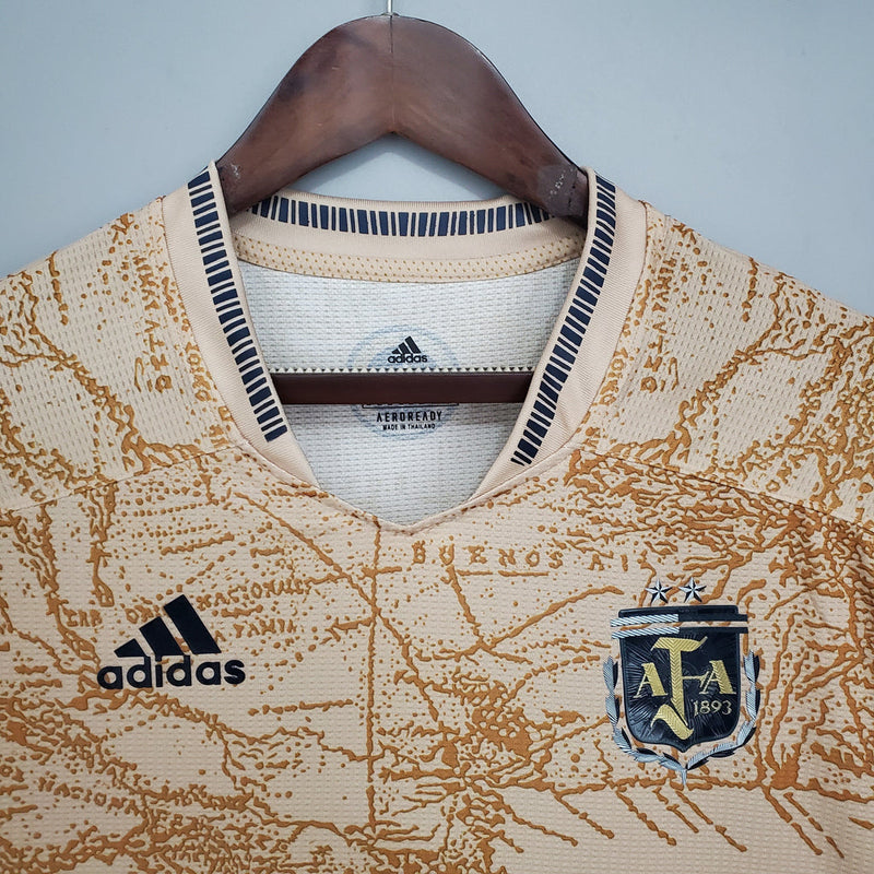 Camisa Argentina Edição Especial 200 Anos Independência Messi - Masculino - Dourada