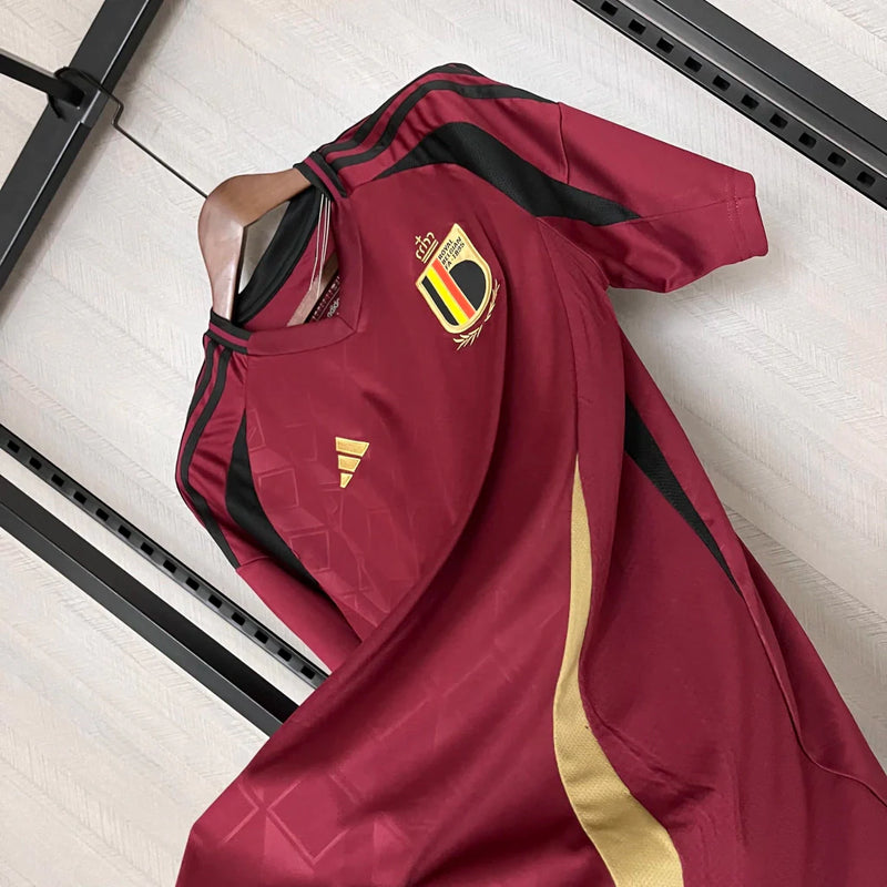 Camisa Bélgica I Home 2024/25 Torcedor Adidas Masculino Grená