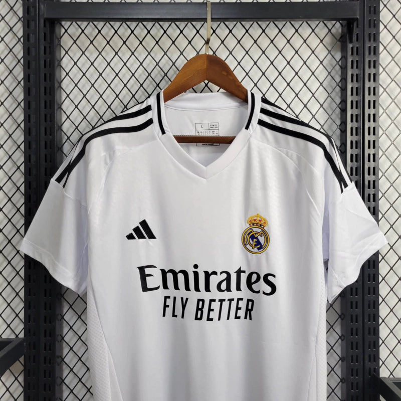 Camisa Real Madrid I Home 2024/25 Torcedor Masculina Branco