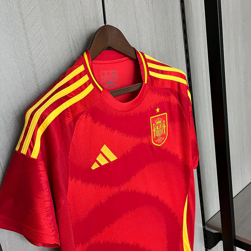 Camisa Espanha I Home 2024/25 Torcedor Adidas Masculino Vermelho