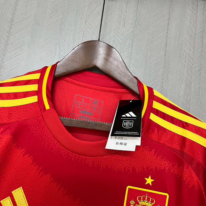 Camisa Espanha I Home 2024/25 Torcedor Adidas Masculino Vermelho