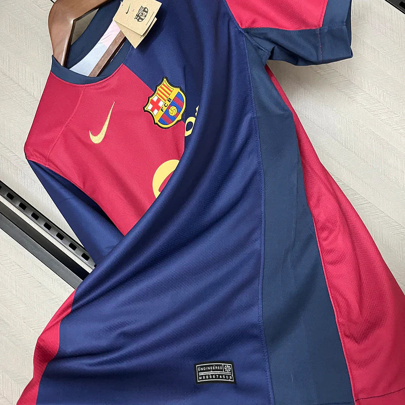 Camisa Barcelona I Home Nike Torcedor 2024/25 Masculino Azul e Grená