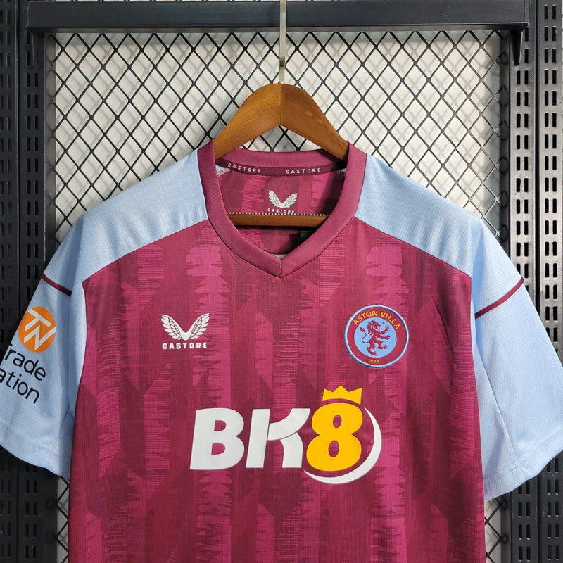 Camisa Aston Villa Home 23/24 Torcedor Castore Masculino Vinho