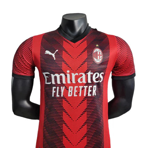 Camisa Milan I 23/24 Jogador Puma Masculina - Vermelho e Preto