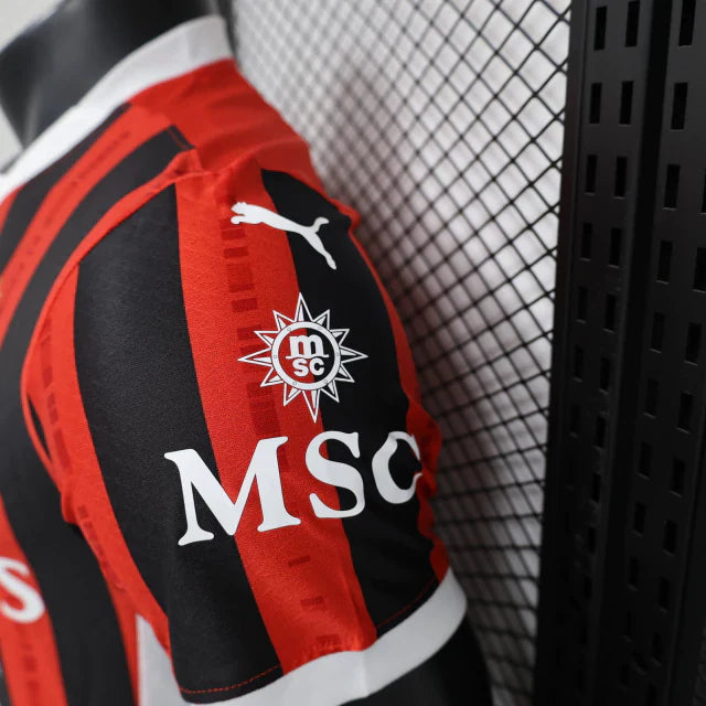 Camisa AC Milan I Home Puma Jogador 2024/25 Masculino Vermelho e Preto