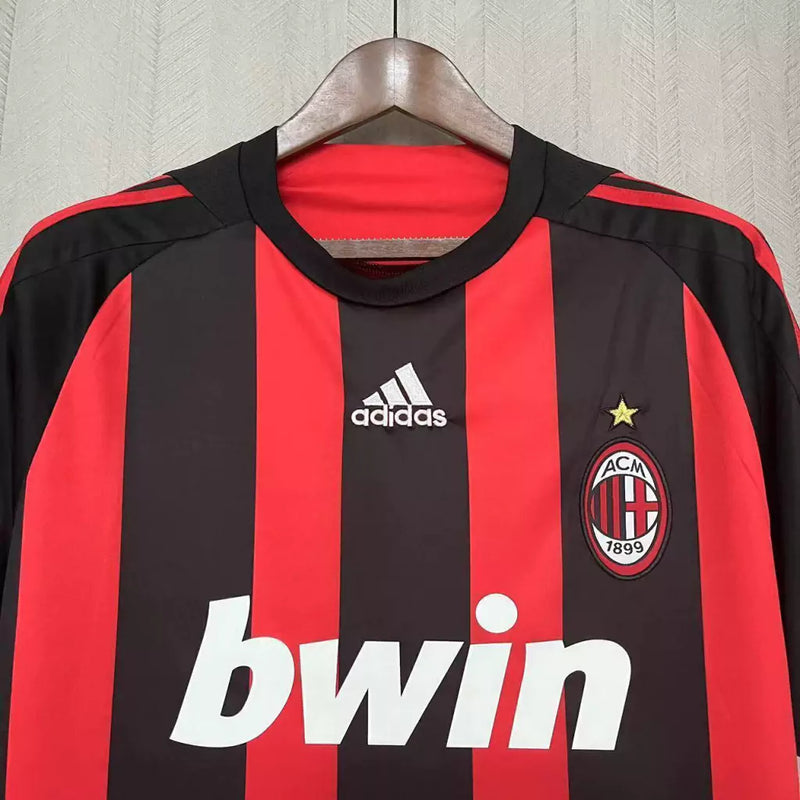 Camisa Retrô Milan Adidas 2008/09 Masculino Vermelha e Preta