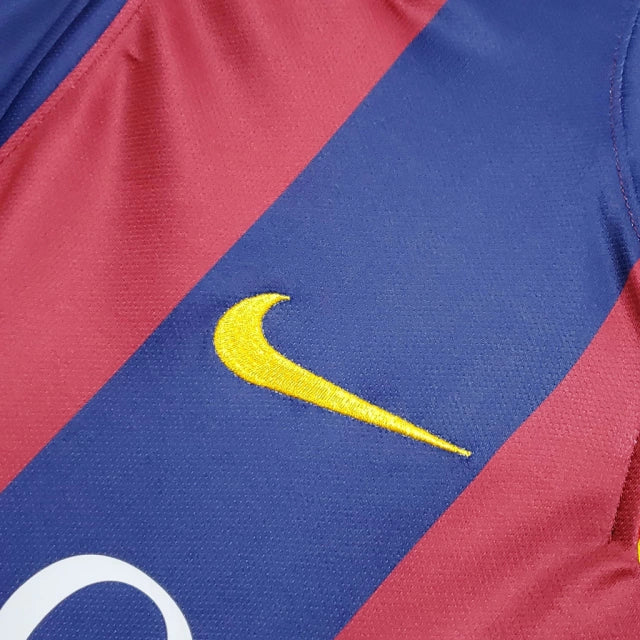 Camisa Retro Barcelona I Home Nike 2014/15 Masculino Azul e Grená