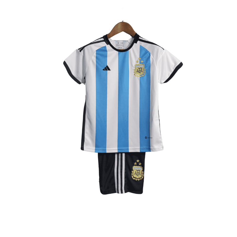 Kit Infantil Argentina Home 23/24 - Adidas - Azul e Branco