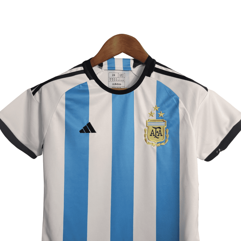 Kit Infantil Argentina Home 23/24 - Adidas - Azul e Branco