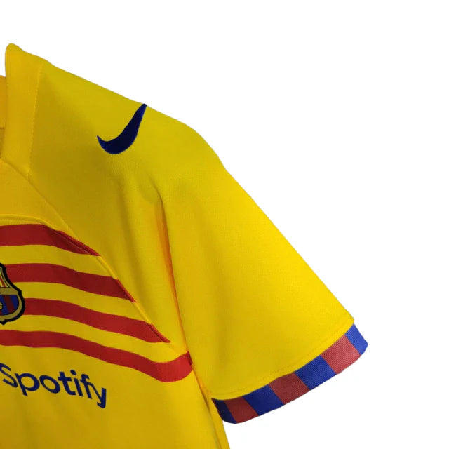 Kit Infantil Barcelona 4 Camisa e Short 2023/2024 - Amarelo