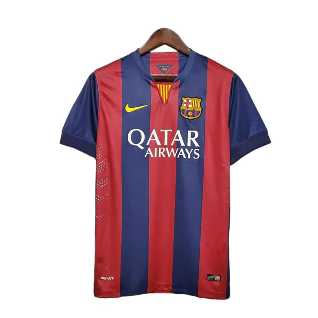 Camisa Retro Barcelona I Home Nike 2014/15 Masculino Azul e Grená